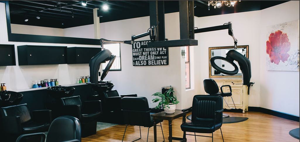 Elegant salon vanity with mirror